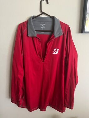 Antigua Red and Gray Quarter-Zip Performance Pullover